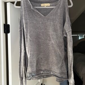 Women’s Vintage Havana Sweatshirt With Cold Shoulder Size Small